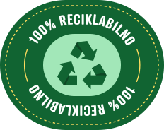 Bedž 100% reciklabilono